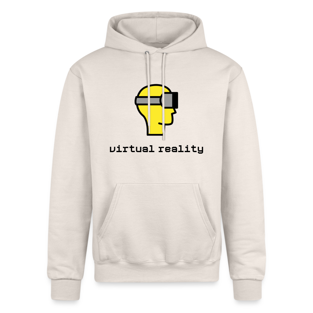 Customizable Virtual Reality Moji + Best of Both Worlds Text (Two-Sided) Champion Unisex Powerblend Hoodie - Emoji.Express - Sand