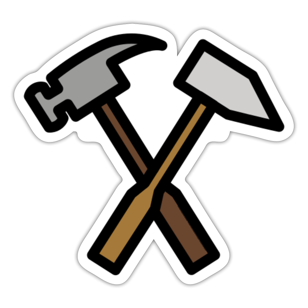 Hammer and Pick Moji Sticker - Emoji.Express - white matte