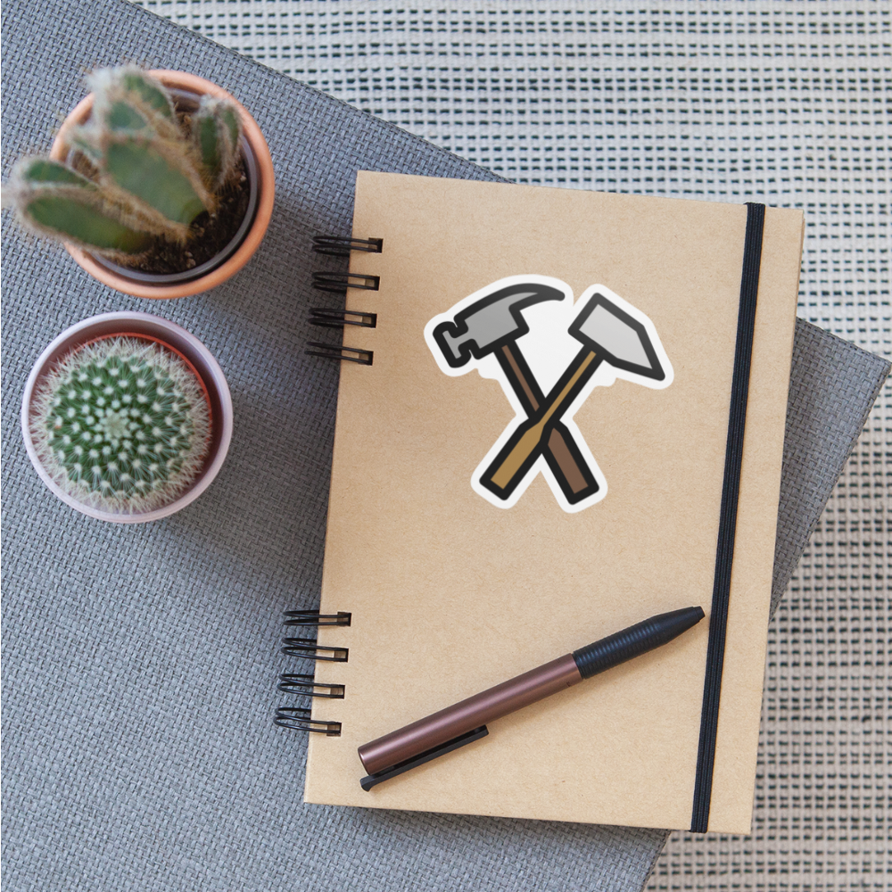 Hammer and Pick Moji Sticker - Emoji.Express - white matte