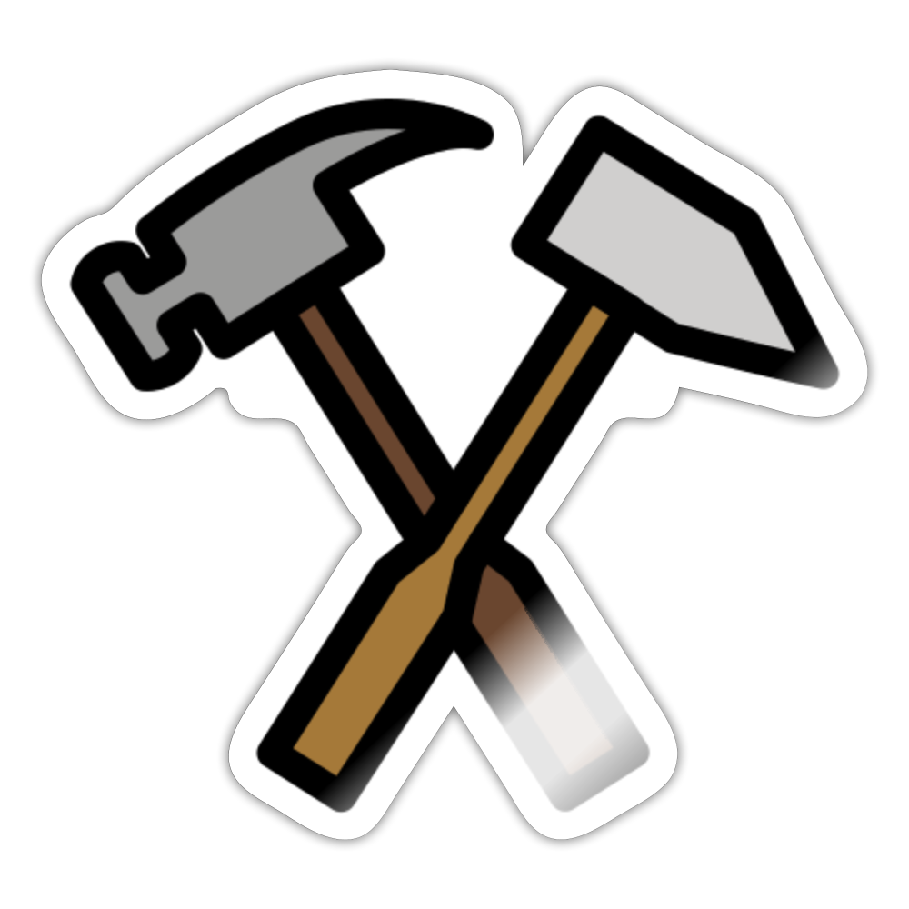 Hammer and Pick Moji Sticker - Emoji.Express - white glossy