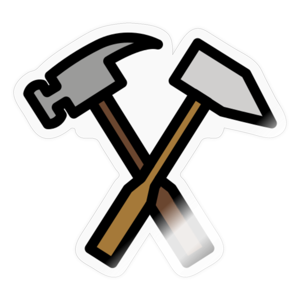 Hammer and Pick Moji Sticker - Emoji.Express - transparent glossy