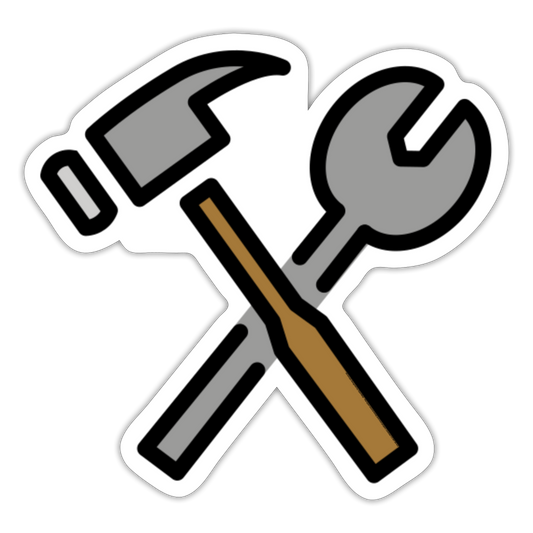 Hammer and Wrench Moji Sticker - Emoji.Express - white matte