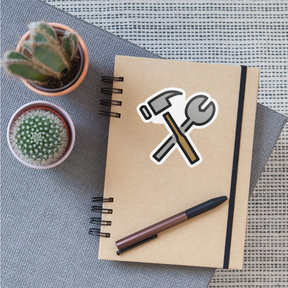 Hammer and Wrench Moji Sticker - Emoji.Express - white matte