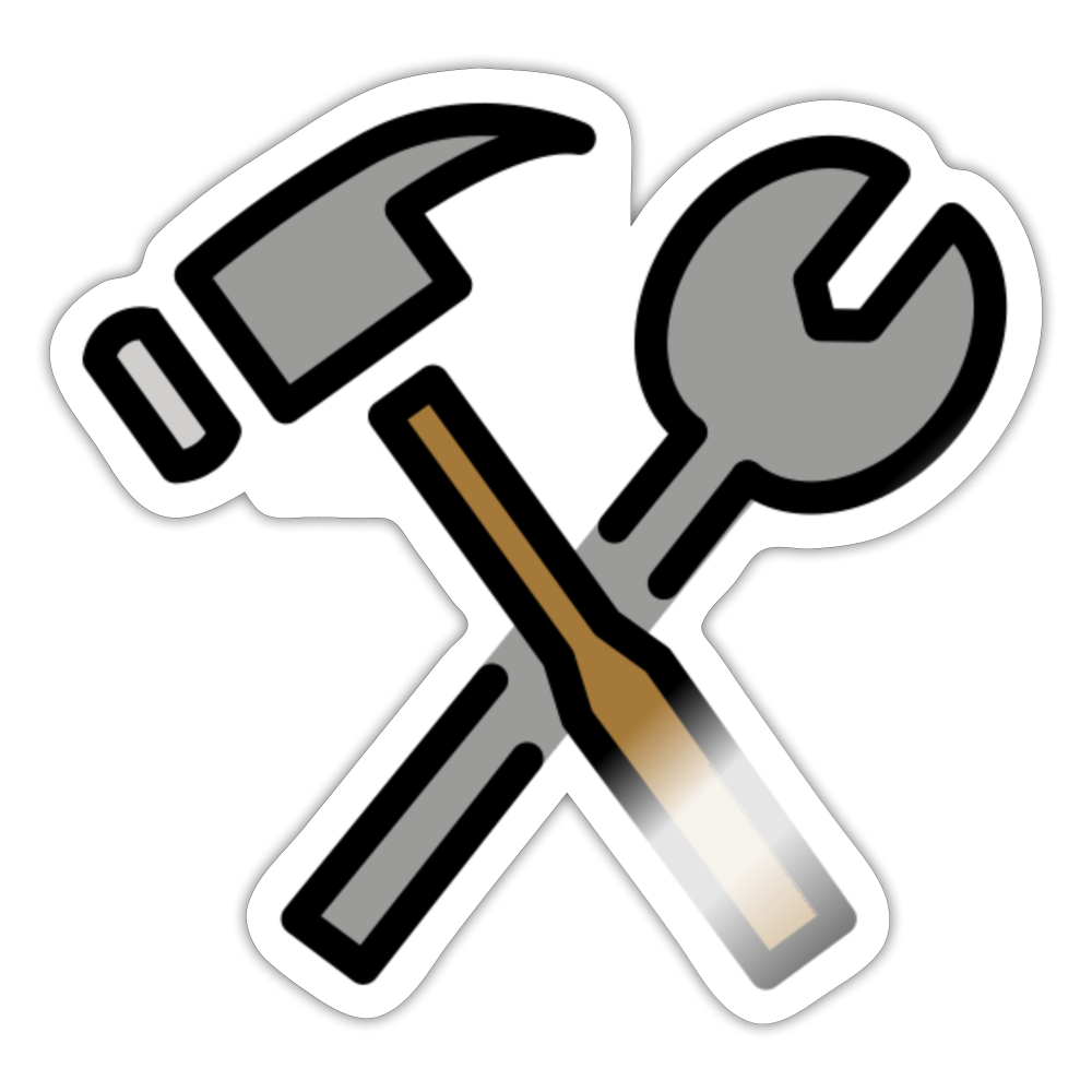 Hammer and Wrench Moji Sticker - Emoji.Express - white glossy