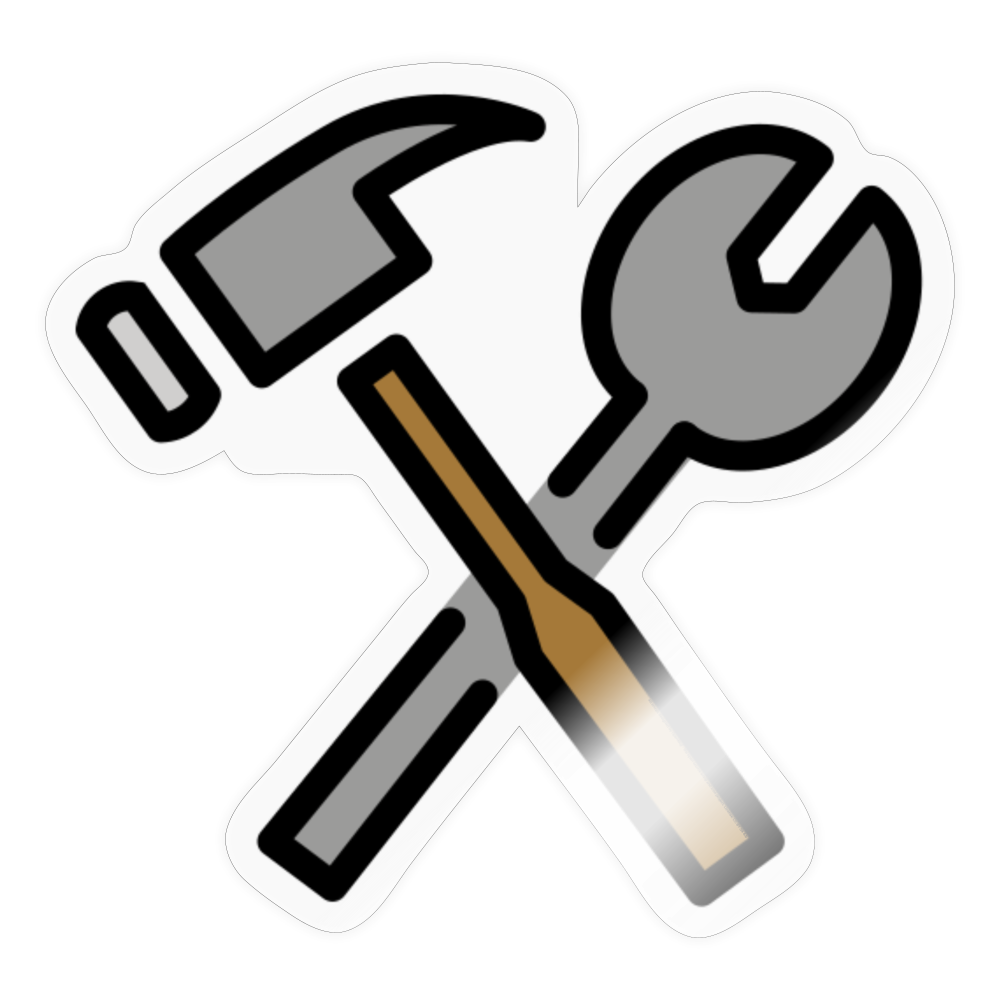 Hammer and Wrench Moji Sticker - Emoji.Express - transparent glossy