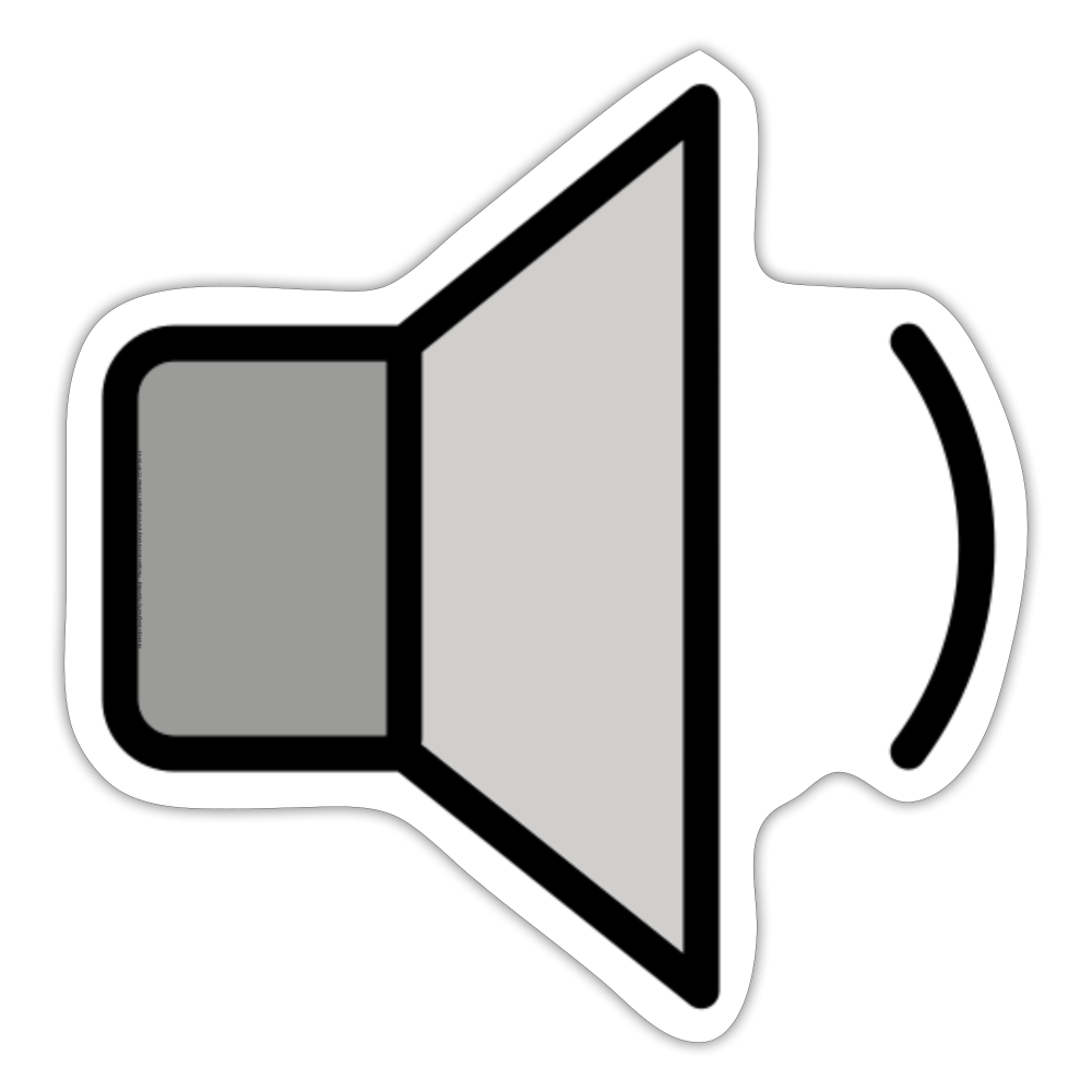 Speaker Low Volume Moji Sticker - Emoji.Express - white matte
