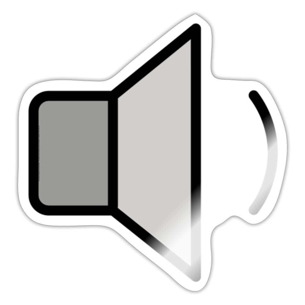 Speaker Low Volume Moji Sticker - Emoji.Express - white glossy