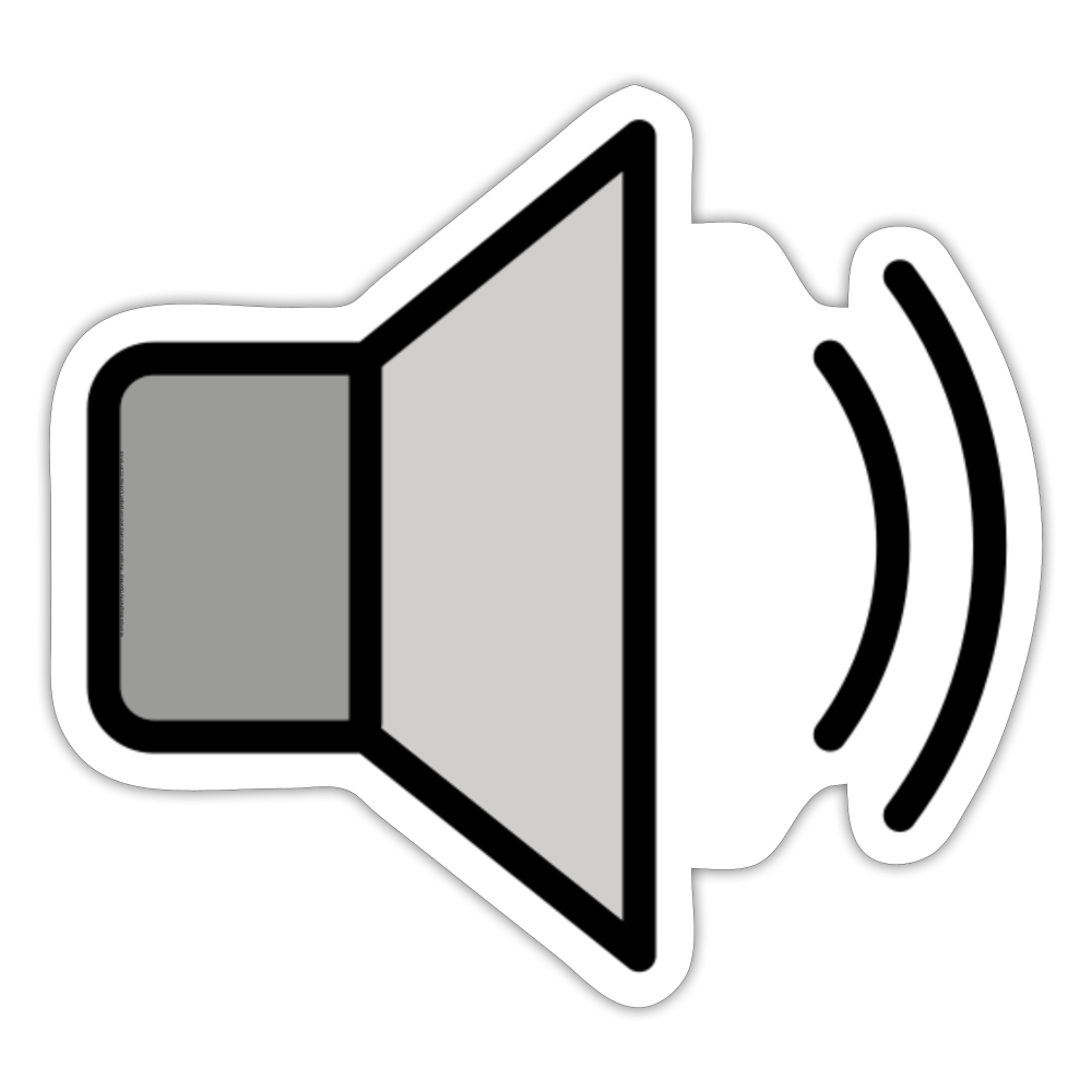 Speaker Medium Volume Moji Sticker - Emoji.Express - white matte