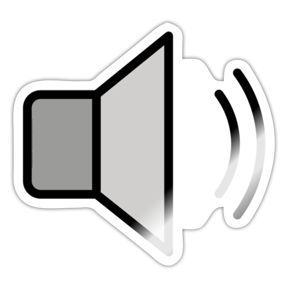 Speaker Medium Volume Moji Sticker - Emoji.Express - white glossy