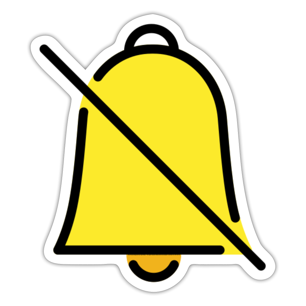 Bell with Slash Moji Sticker - Emoji.Express - white matte