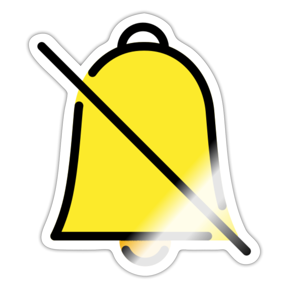 Bell with Slash Moji Sticker - Emoji.Express - white glossy