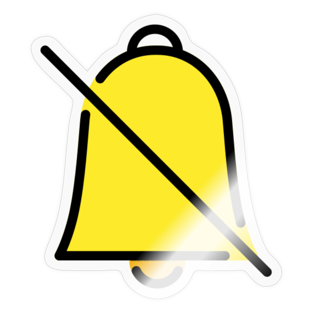 Bell with Slash Moji Sticker - Emoji.Express - transparent glossy