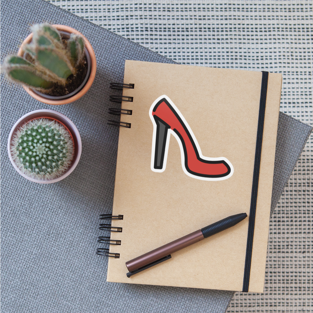 High-Heeled Shoe Moji Sticker - Emoji.Express - white matte