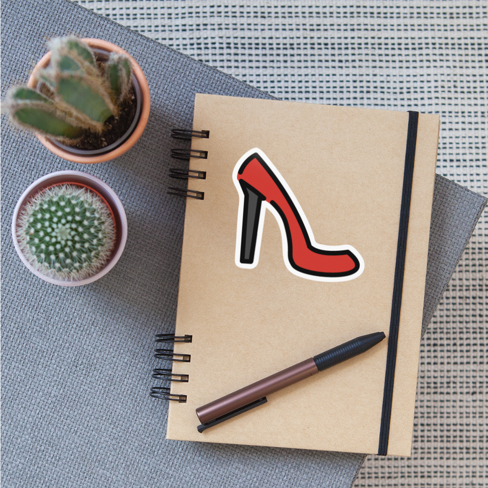 High-Heeled Shoe Moji Sticker - Emoji.Express - white glossy