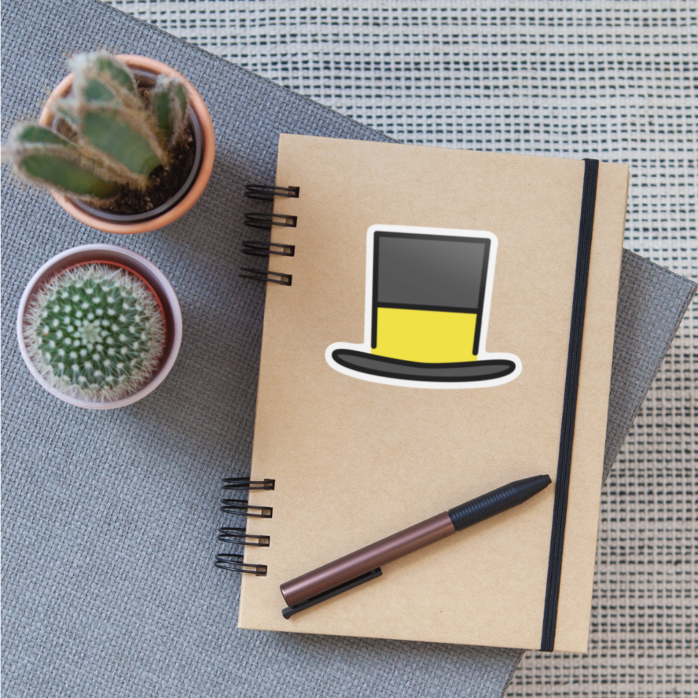 Top Hat Moji Sticker - Emoji.Express - white matte