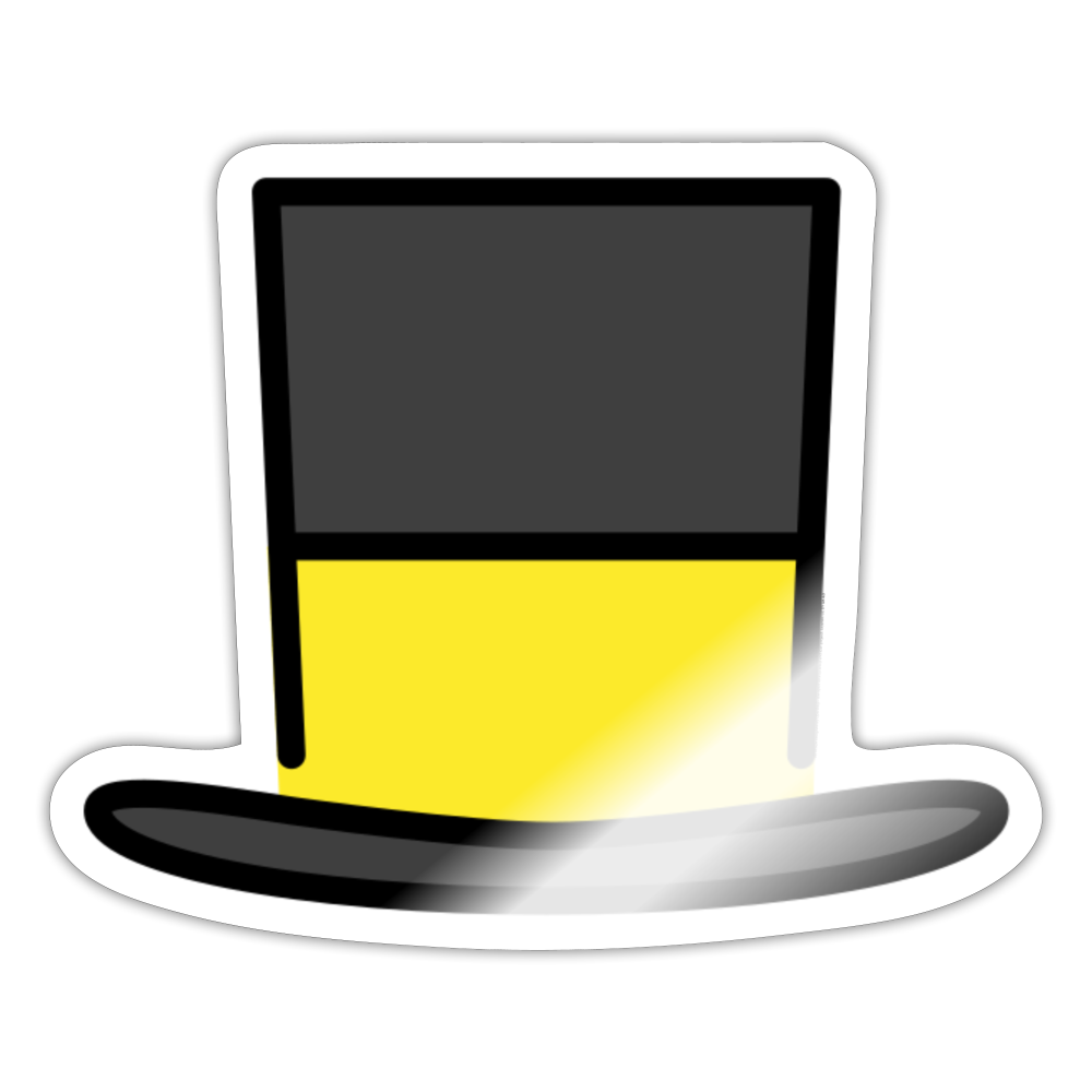Top Hat Moji Sticker - Emoji.Express - white glossy