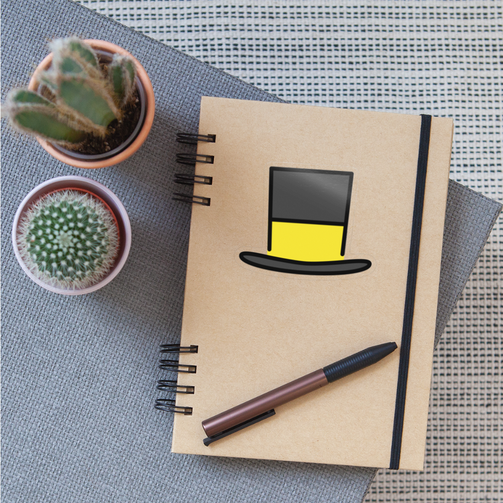 Top Hat Moji Sticker - Emoji.Express - transparent glossy