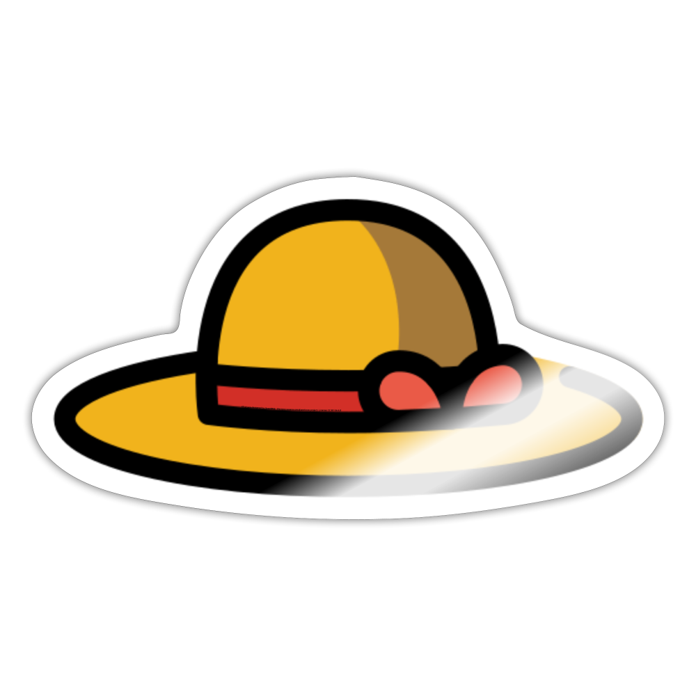 Woman's Hat Moji Sticker - Emoji.Express - white glossy