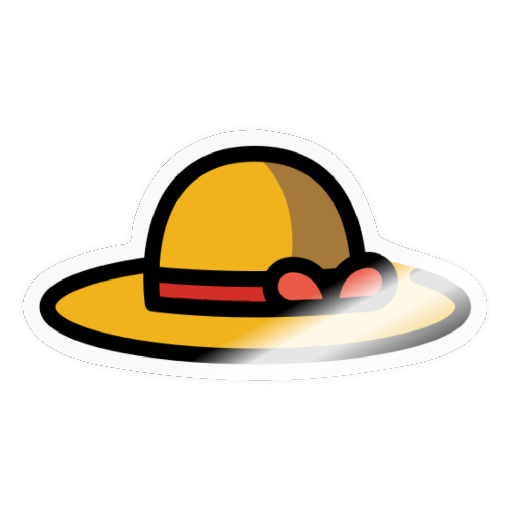 Woman's Hat Moji Sticker - Emoji.Express - transparent glossy