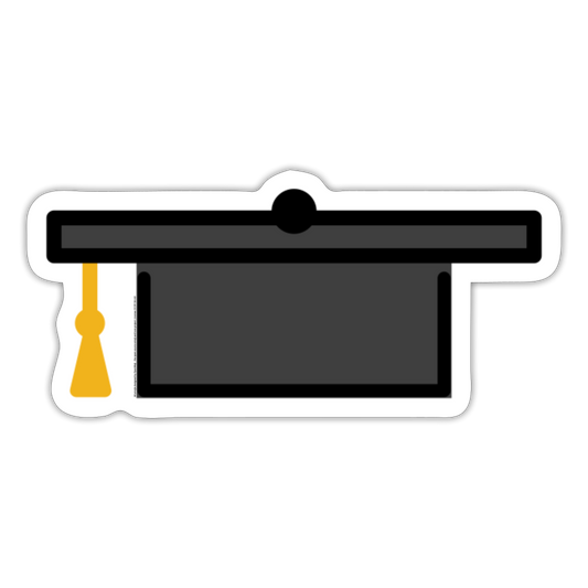 Graduation Cap Moji Sticker - Emoji.Express - white matte