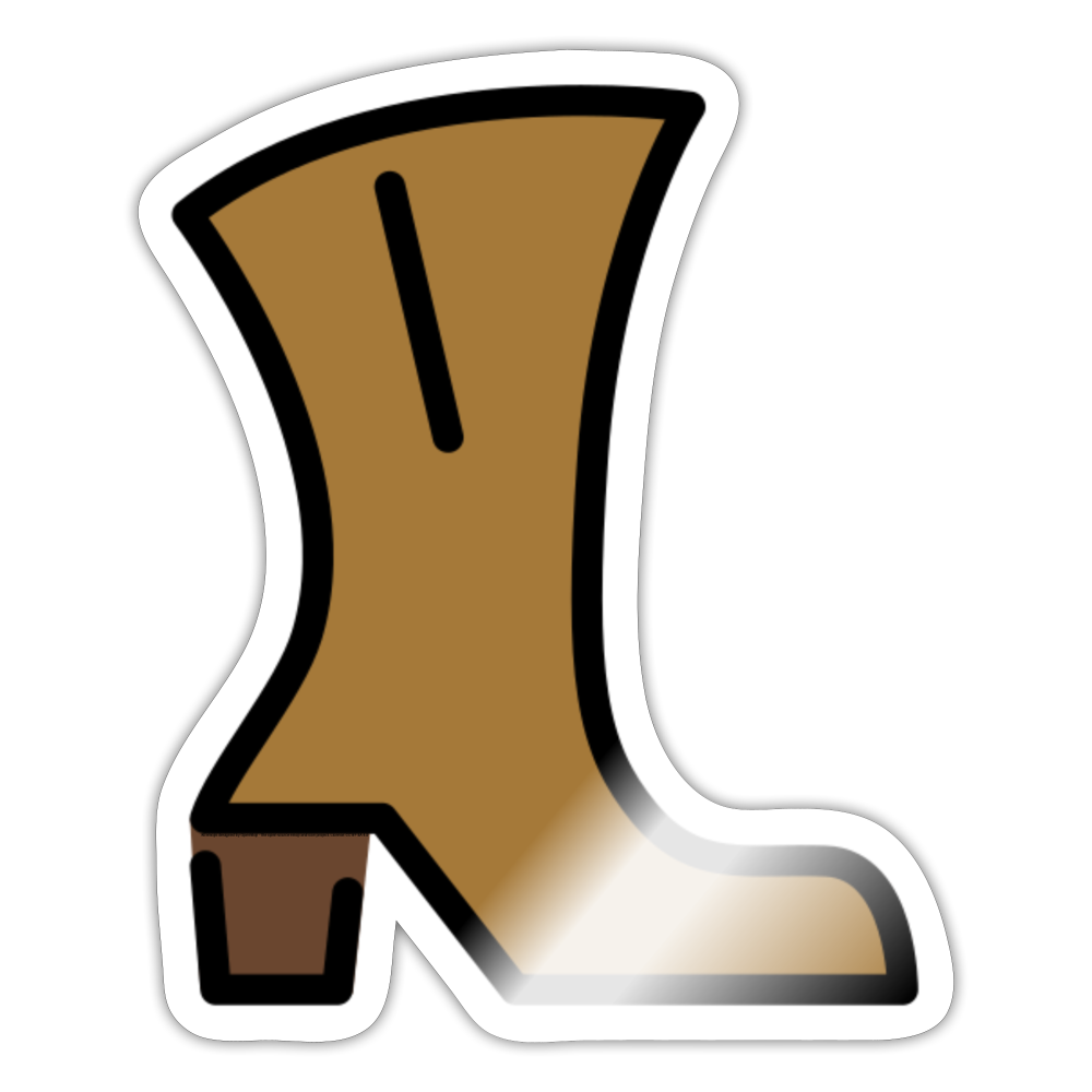 Woman's Boot Moji Sticker - Emoji.Express - white glossy