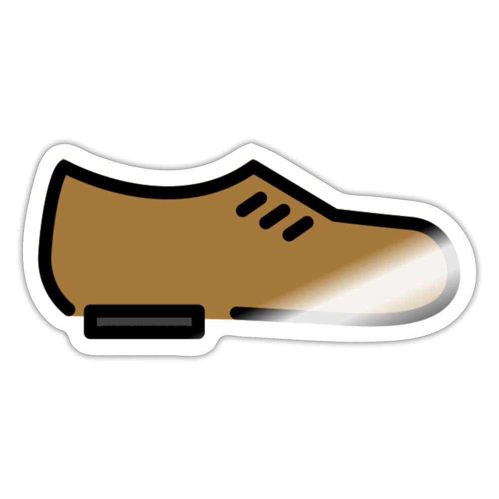 Man's Shoe Moji Sticker - Emoji.Express - white glossy