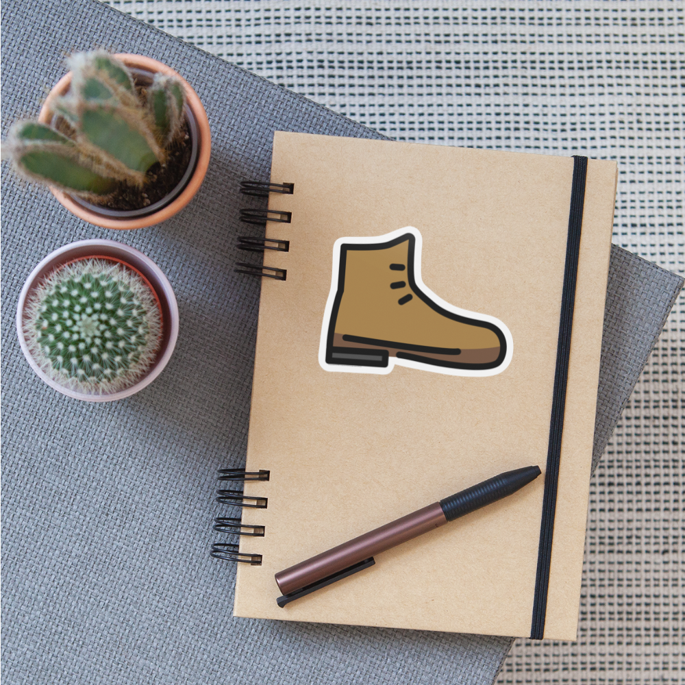 Hiking Boot Moji Sticker - Emoji.Express - white matte