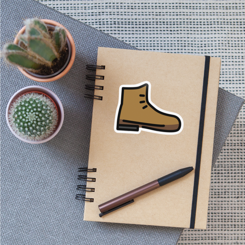 Hiking Boot Moji Sticker - Emoji.Express - white glossy