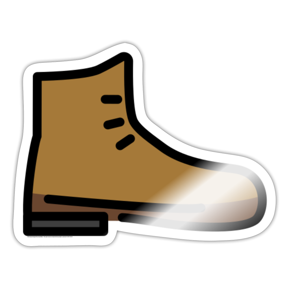 Hiking Boot Moji Sticker - Emoji.Express - white glossy