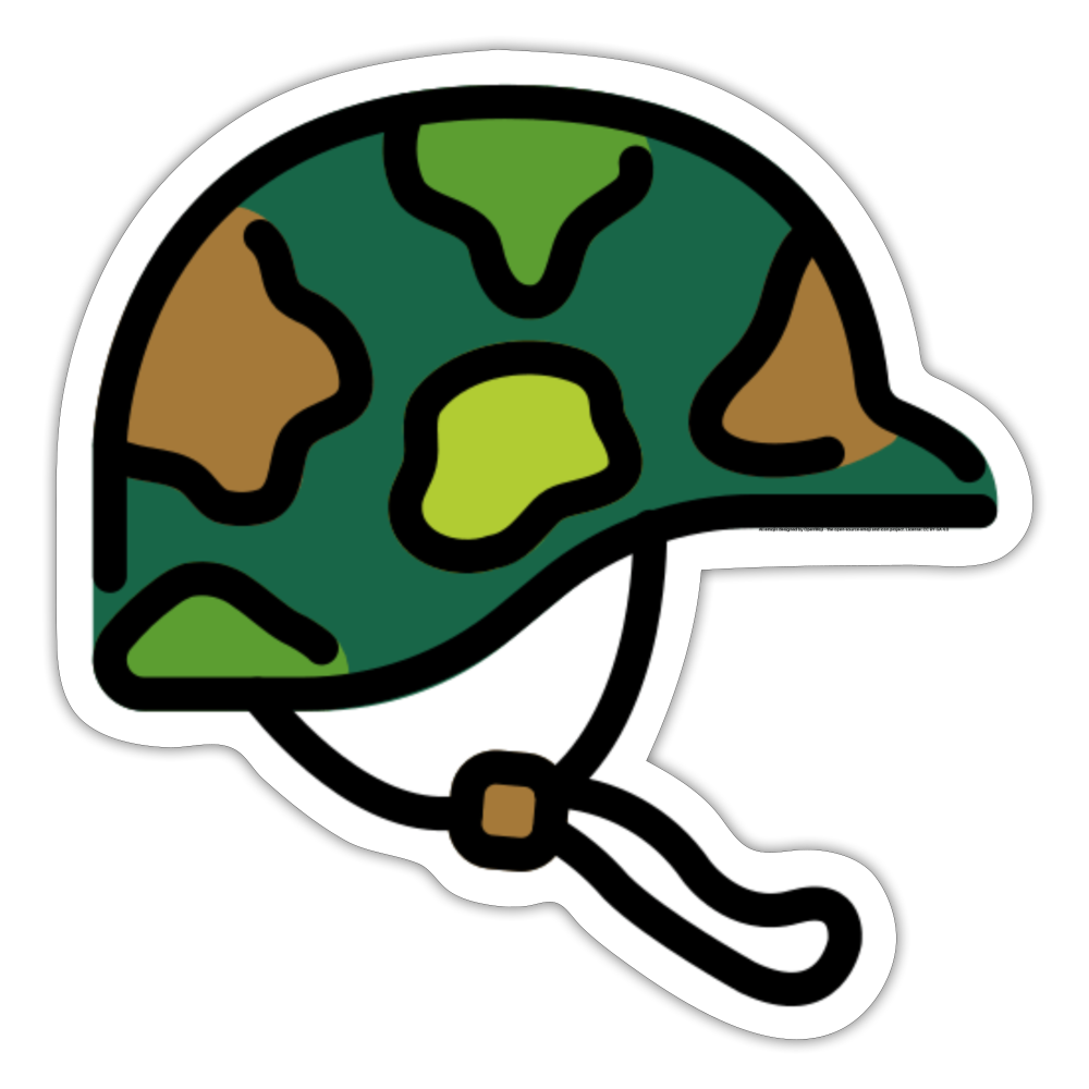 Military Helmet Moji Sticker - Emoji.Express - white matte