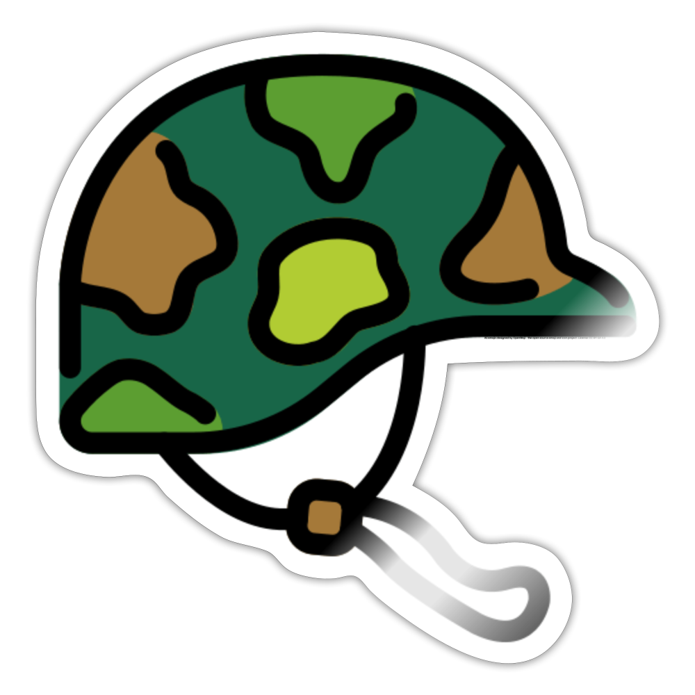 Military Helmet Moji Sticker - Emoji.Express - white glossy