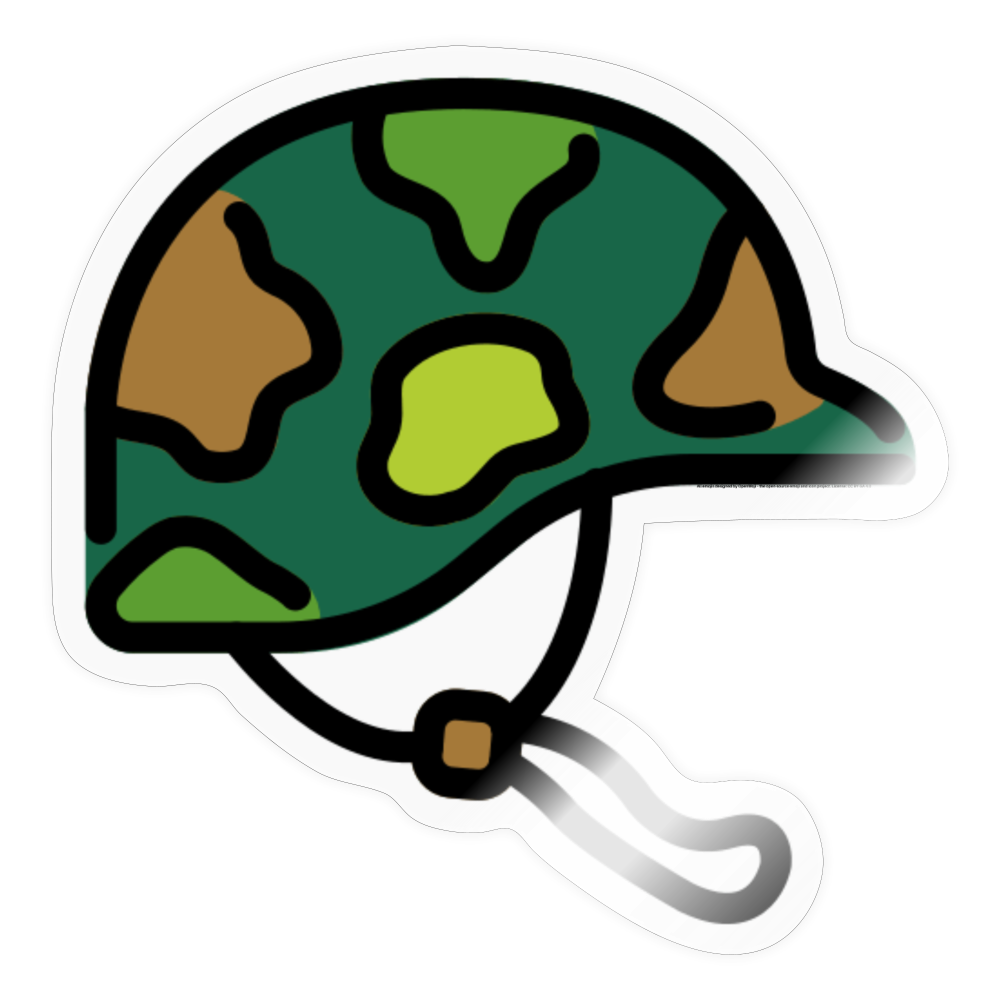 Military Helmet Moji Sticker - Emoji.Express - transparent glossy