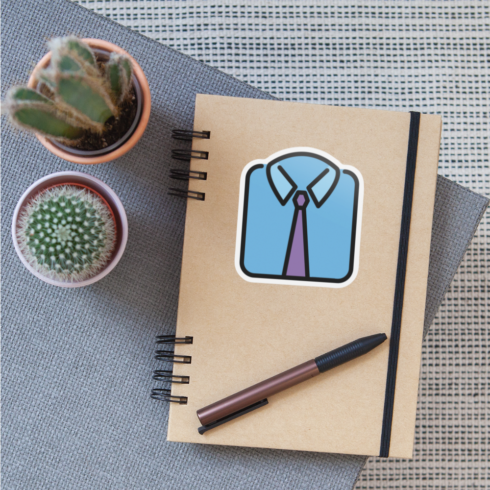 Necktie Moji Sticker - Emoji.Express - white matte