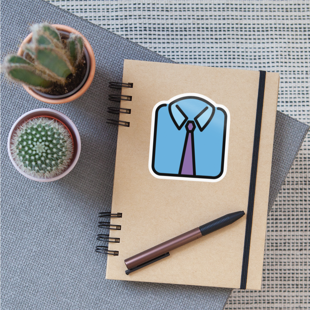 Necktie Moji Sticker - Emoji.Express - white glossy
