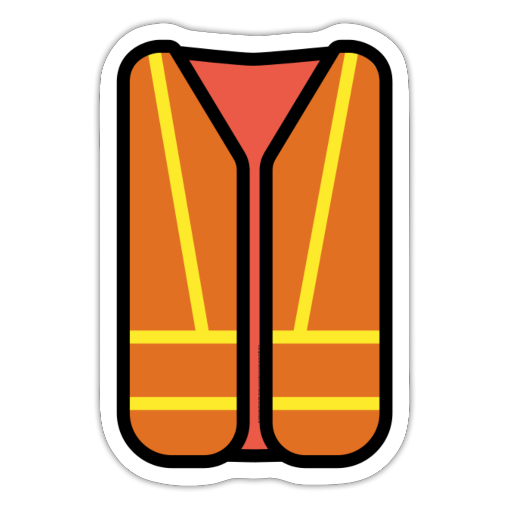 Safety Vest Moji Sticker - Emoji.Express - white matte