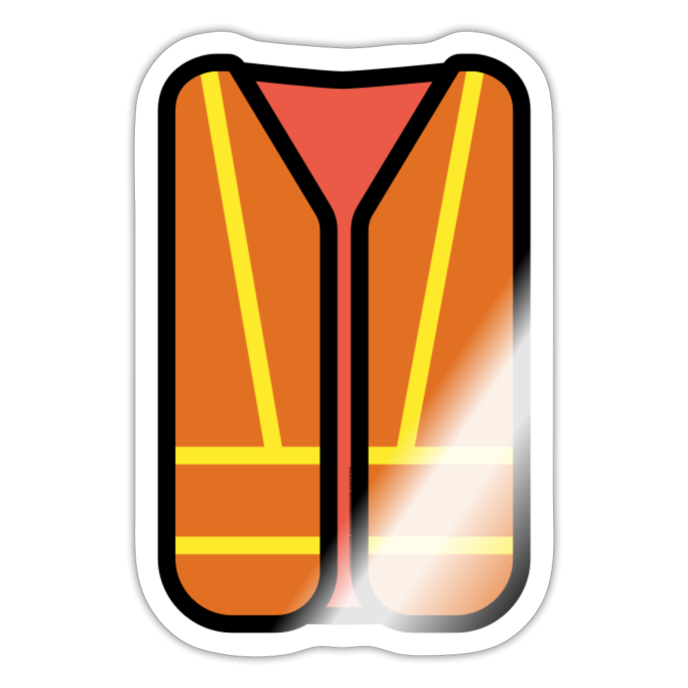 Safety Vest Moji Sticker - Emoji.Express - white glossy