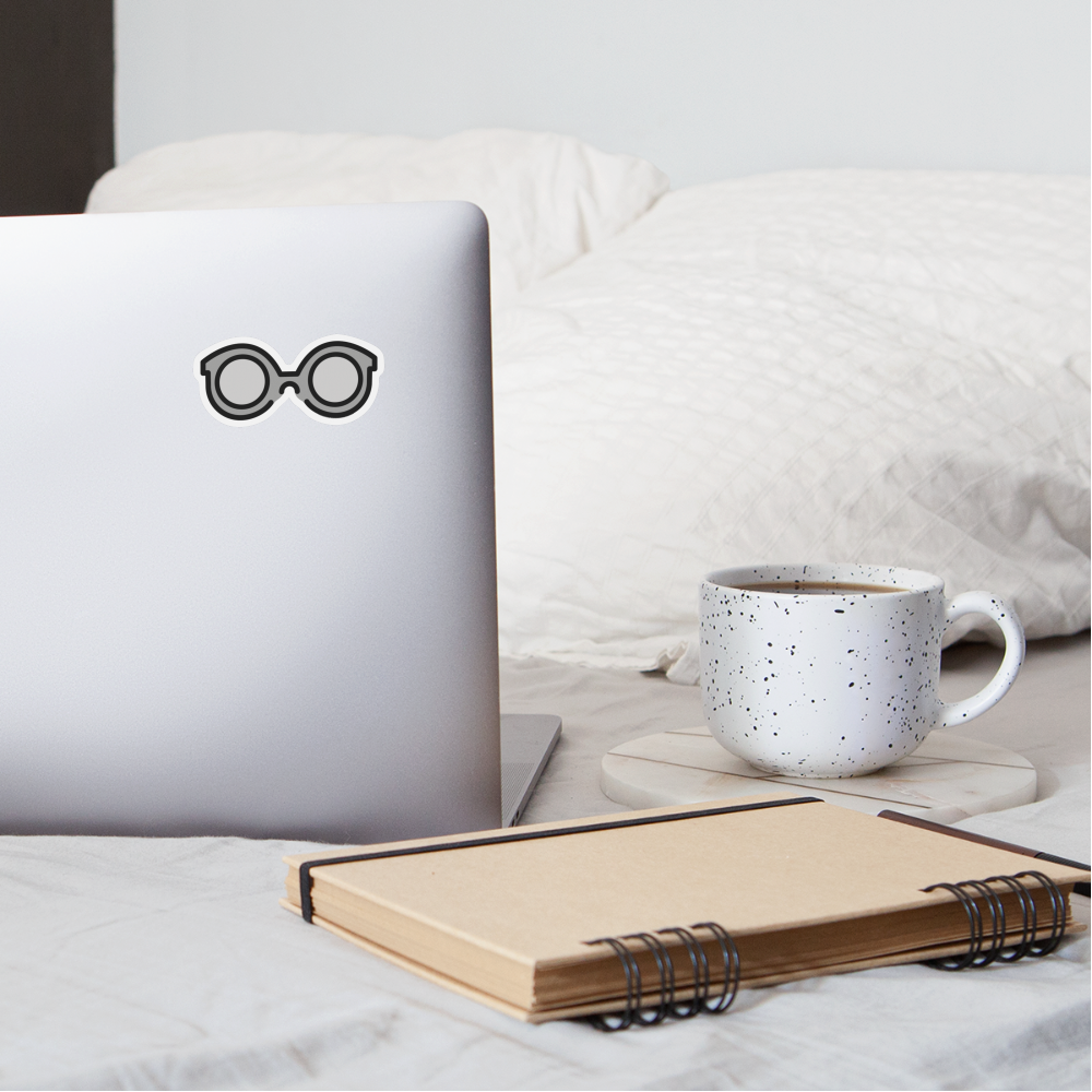 Glasses Moji Sticker - Emoji.Express - white matte