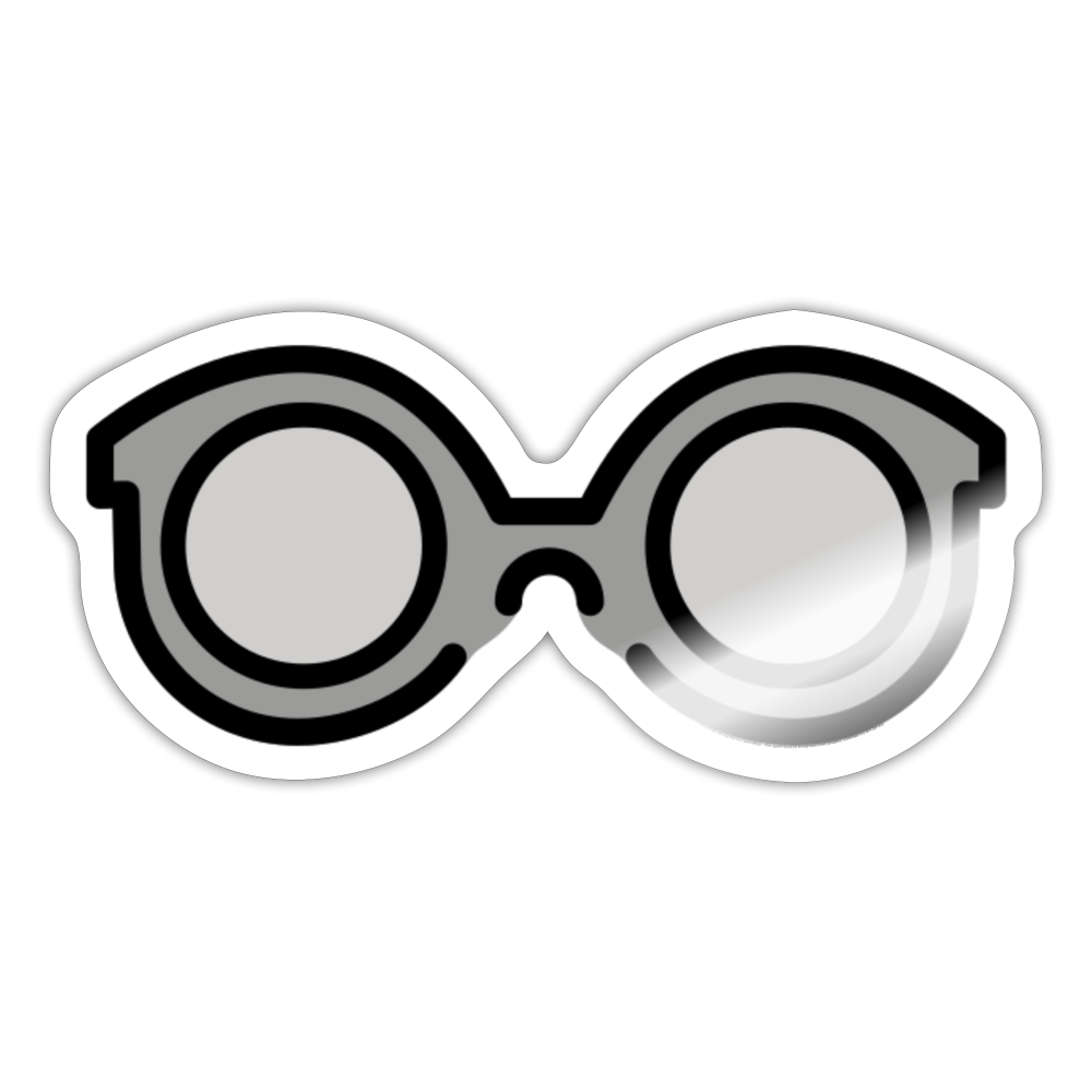 Glasses Moji Sticker - Emoji.Express - white glossy