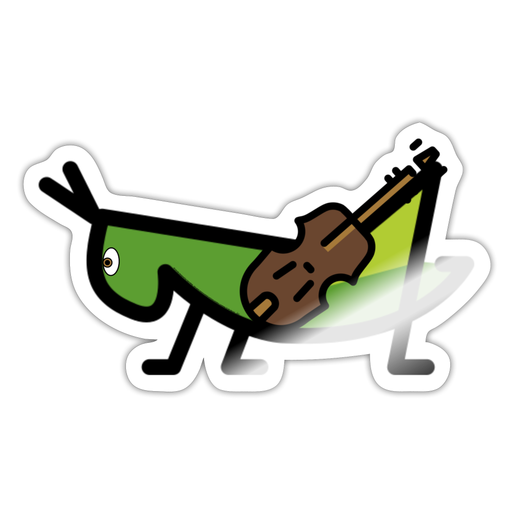 Emoji Expression: Fiddler Frankie Moji Character - Emoji.Express - white glossy