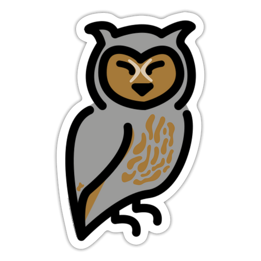 Emoji Expression: Odina "Oddie" Owl Moji Character - Emoji.Express - white matte
