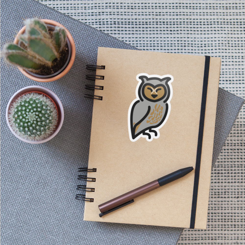 Emoji Expression: Odina "Oddie" Owl Moji Character - Emoji.Express - white matte