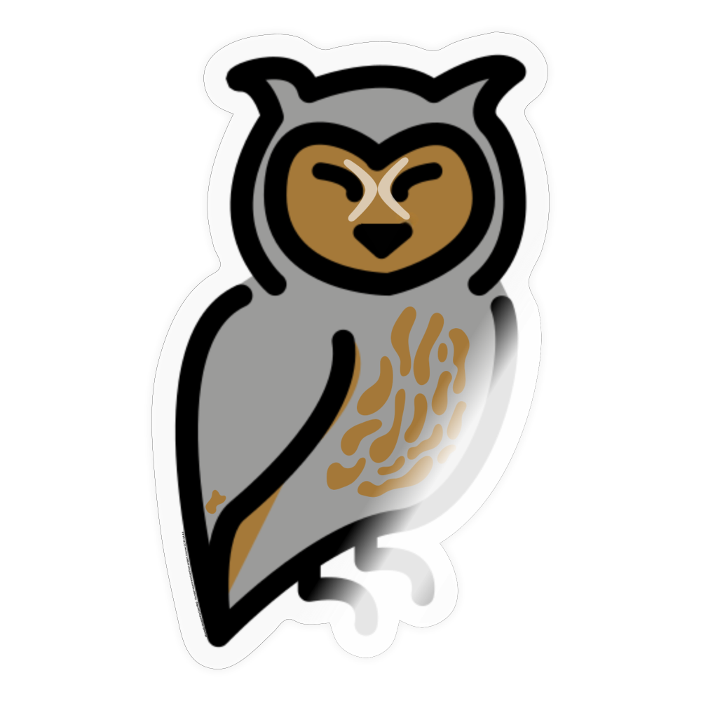 Emoji Expression: Odina "Oddie" Owl Moji Character - Emoji.Express - transparent glossy