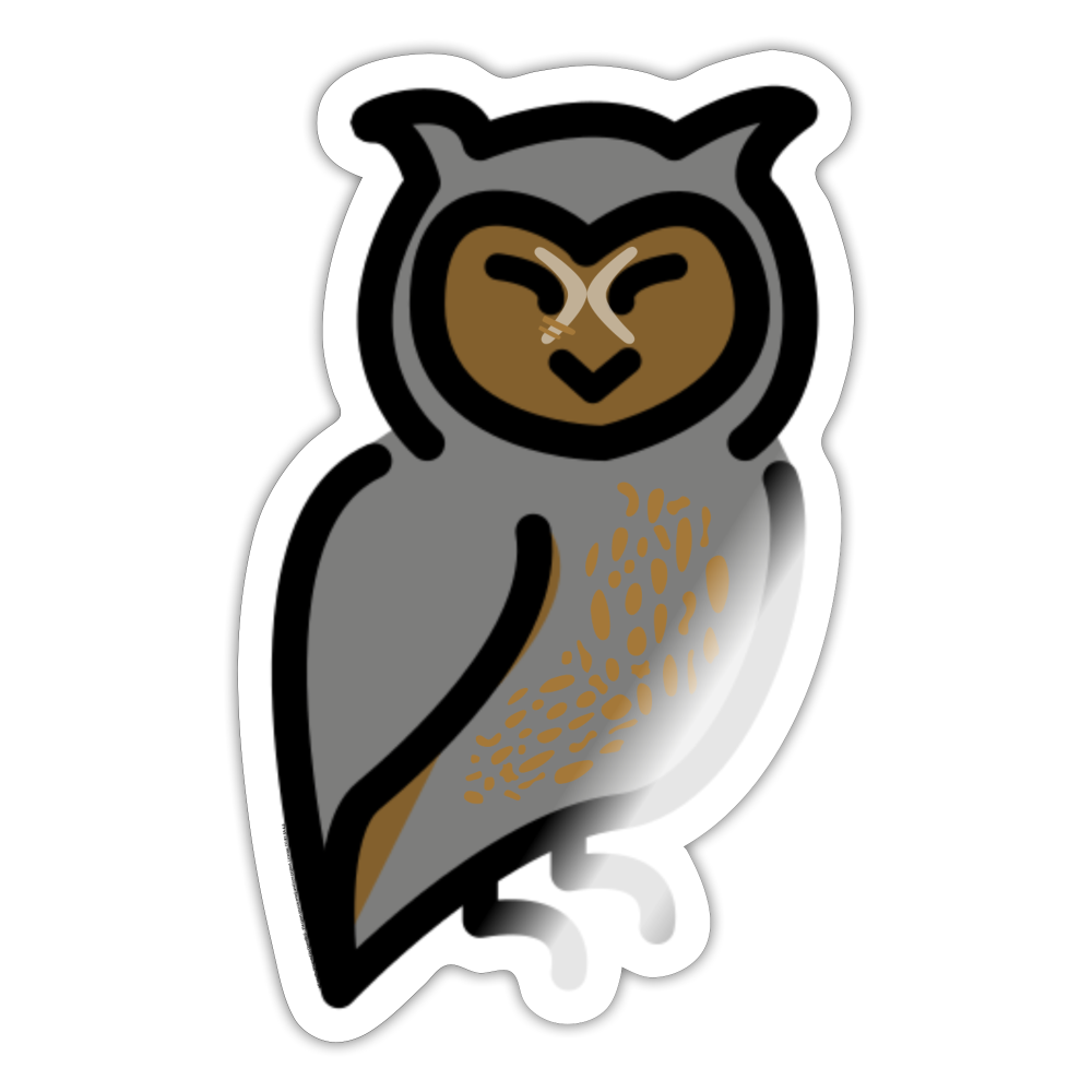 Emoji Expression: Edward "Eddie" Owl Moji Character - Emoji.Express - white glossy