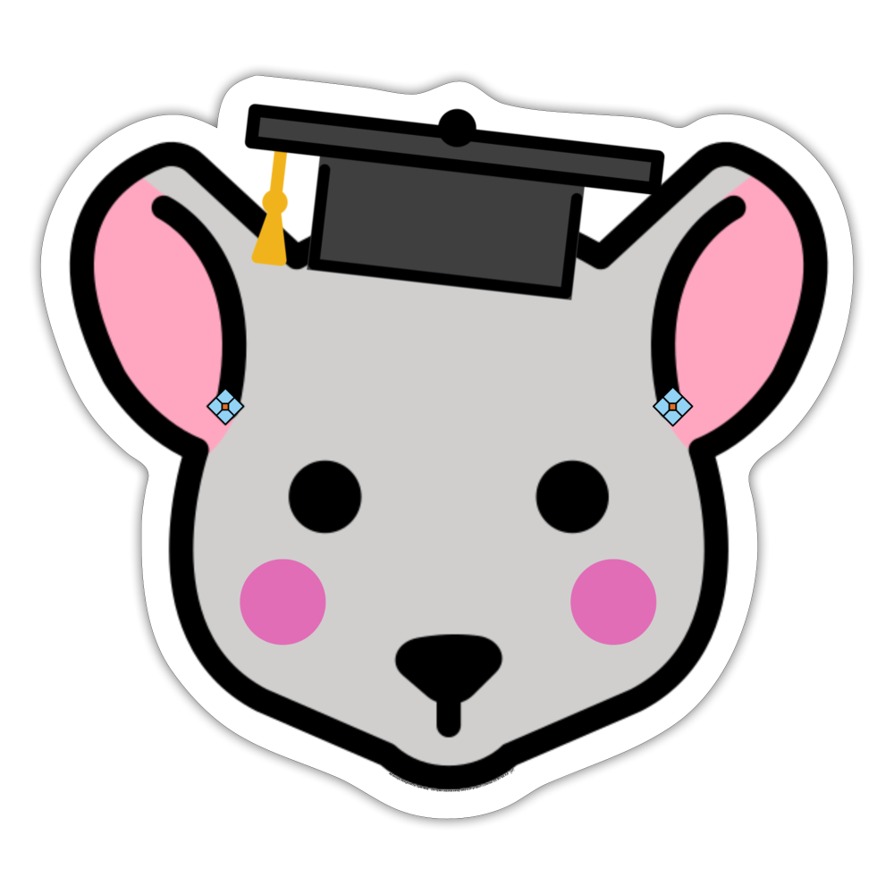 Emoji Expression: Mini Minerva Mouse Moji Character - Emoji.Express - white matte