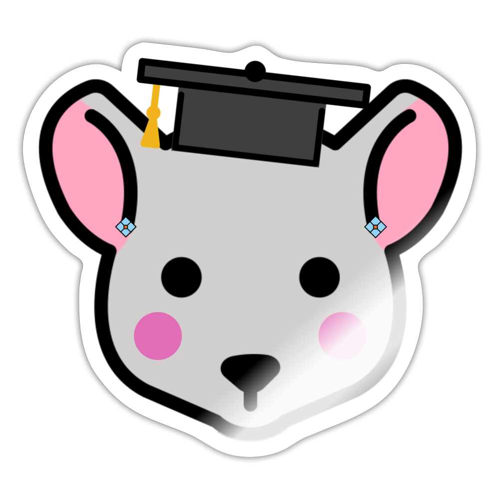Emoji Expression: Mini Minerva Mouse Moji Character - Emoji.Express - white glossy