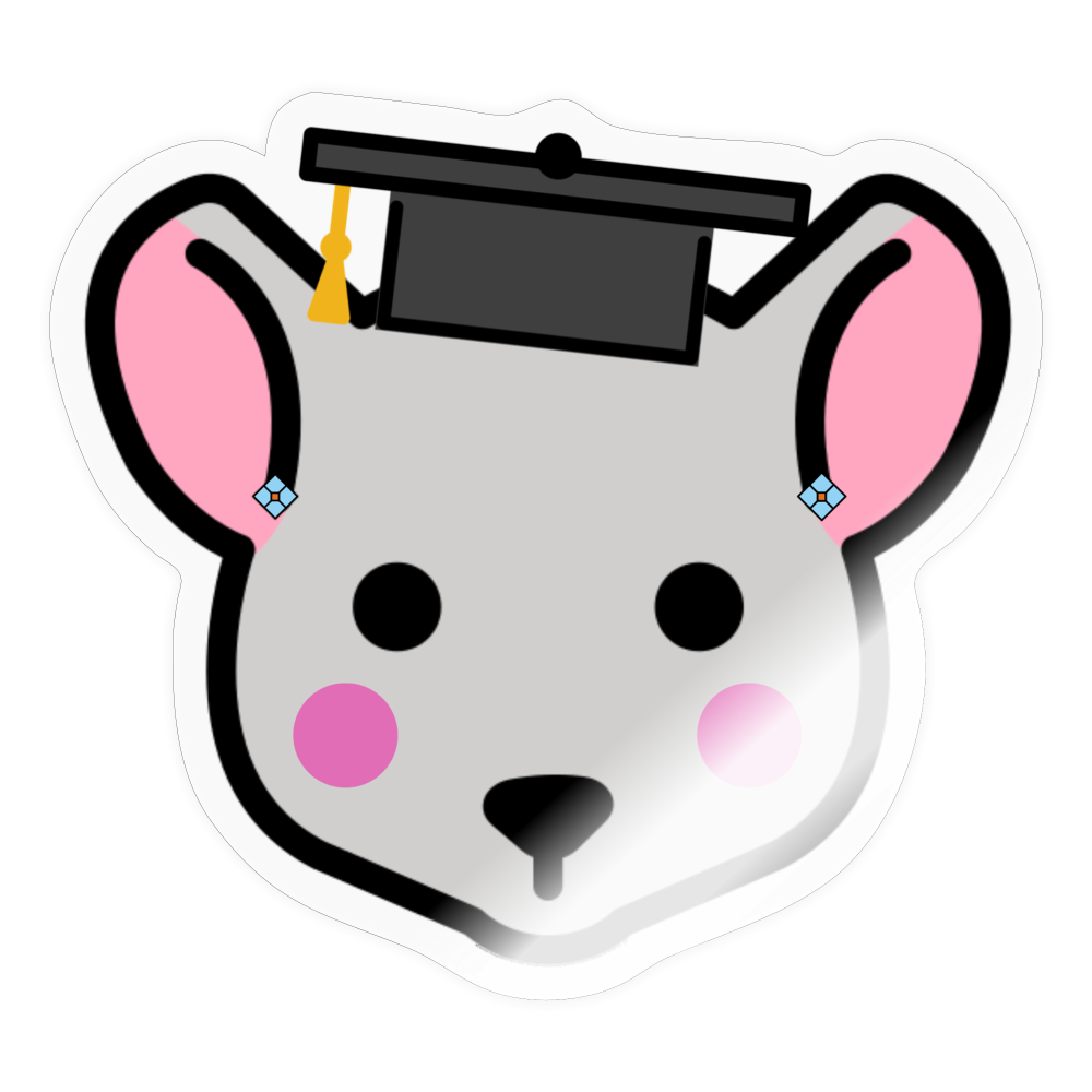 Emoji Expression: Mini Minerva Mouse Moji Character - Emoji.Express - transparent glossy