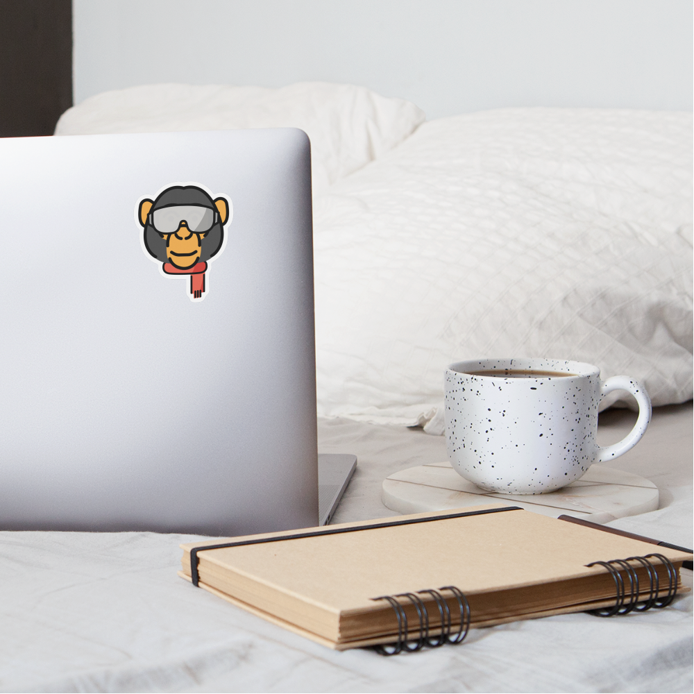 Emoji Expression: Code Monkey Johnny with Glasses On Moji Character - Emoji.Express - white matte