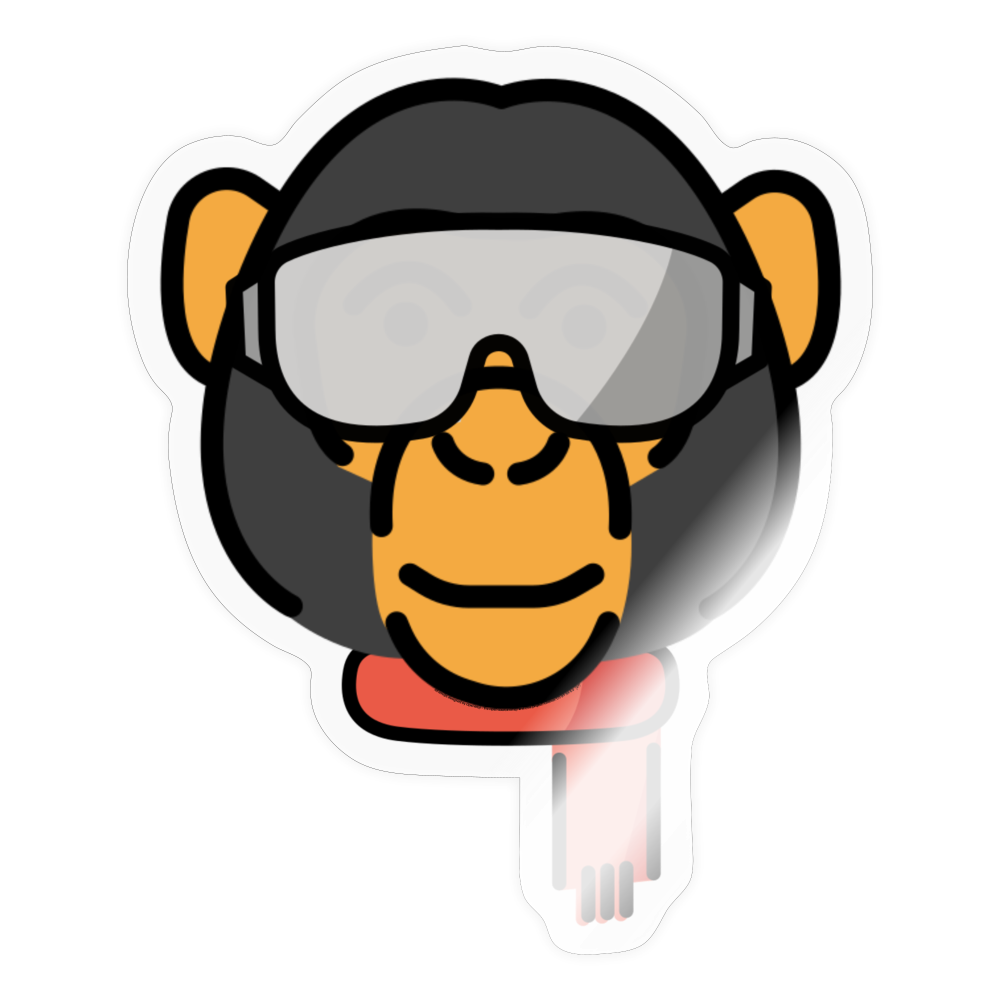 Emoji Expression: Code Monkey Johnny with Glasses On Moji Character - Emoji.Express - transparent glossy