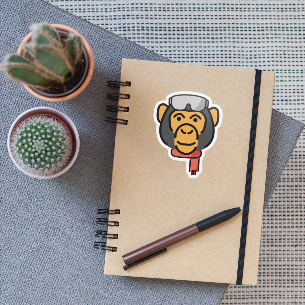 Emoji Expression: Code Monkey Johnny Moji Character - Emoji.Express - white matte