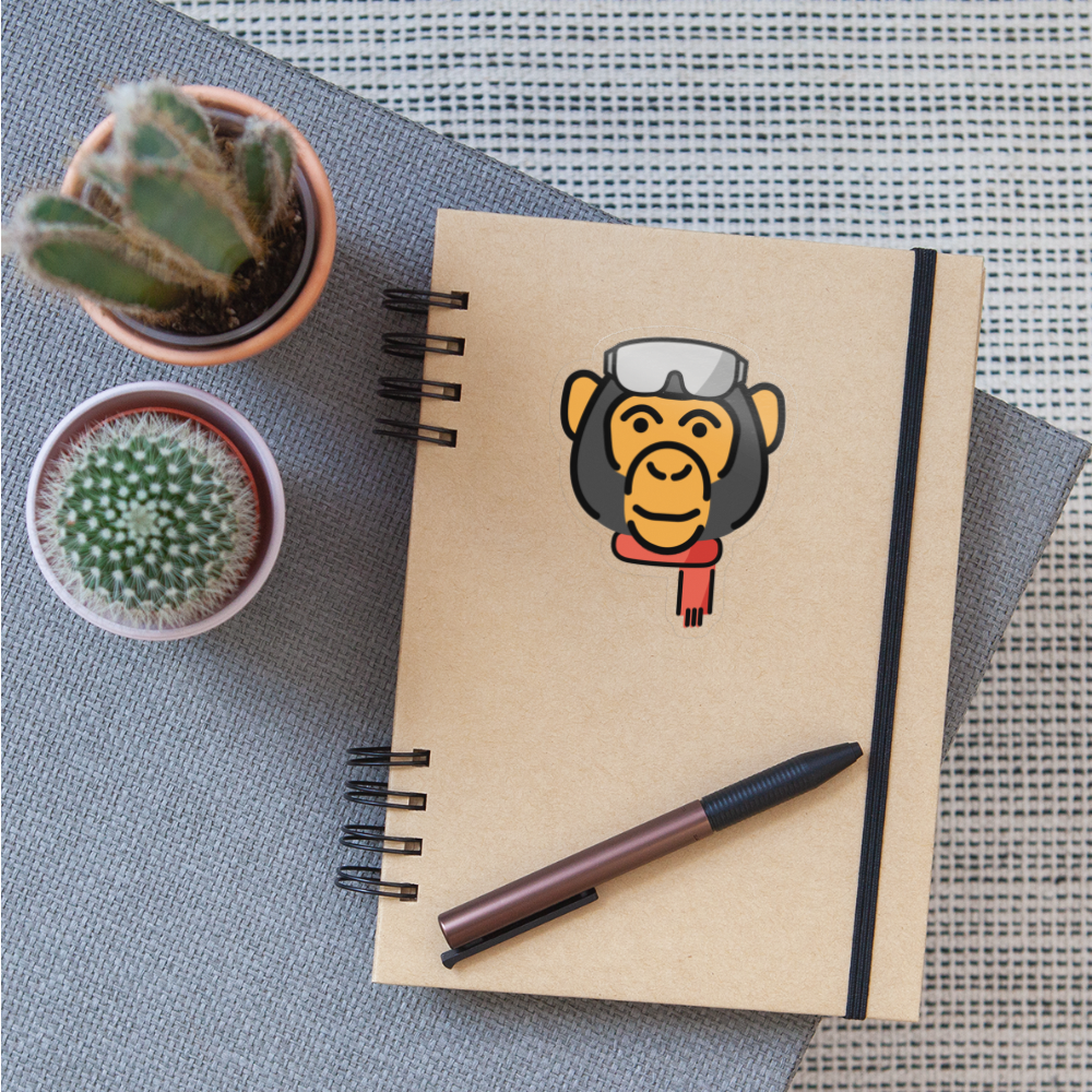 Emoji Expression: Code Monkey Johnny Moji Character - Emoji.Express - transparent glossy